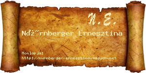 Nürnberger Ernesztina névjegykártya