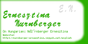 ernesztina nurnberger business card